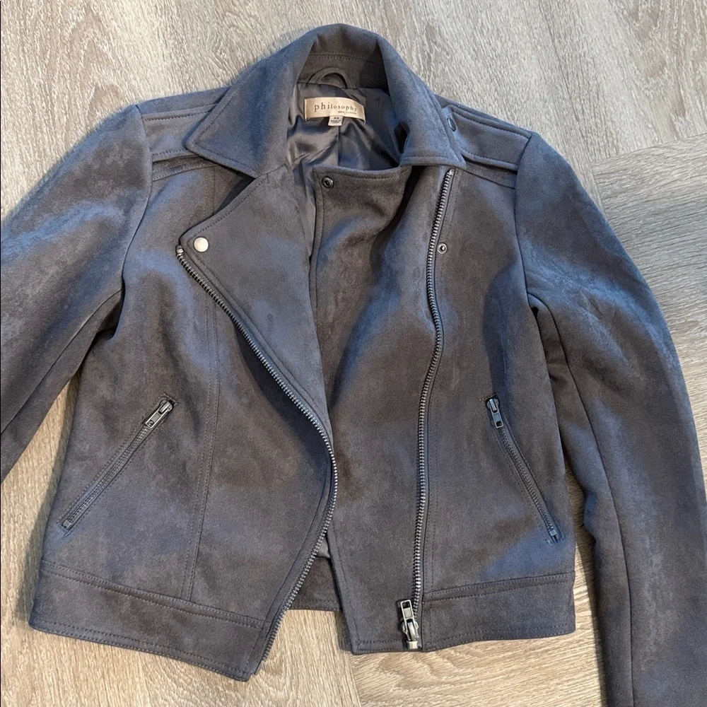 Gray suede jacket - Picture 3 of 4